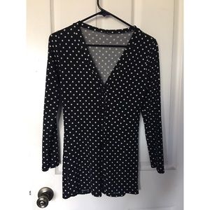 Black Polka Dot Cardigan XS